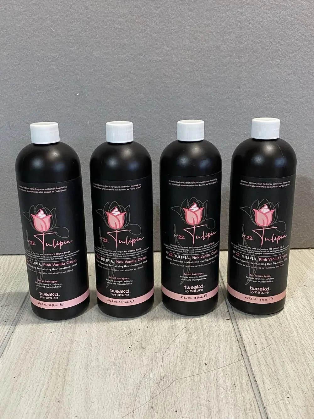 SEALED Lot of 4 Tweak'd By Nature N°22 Tulipia Pink Vanilla Cream 16 oz New